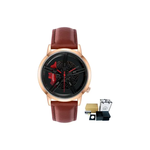 Sanda Wheel Collection Кварцевый механизм Естественная кожа Ремешок Часы Мужские Часы С циферблатом Skeleton