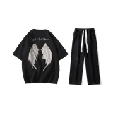 Комплект (Черная футболка + Черные джинсы)