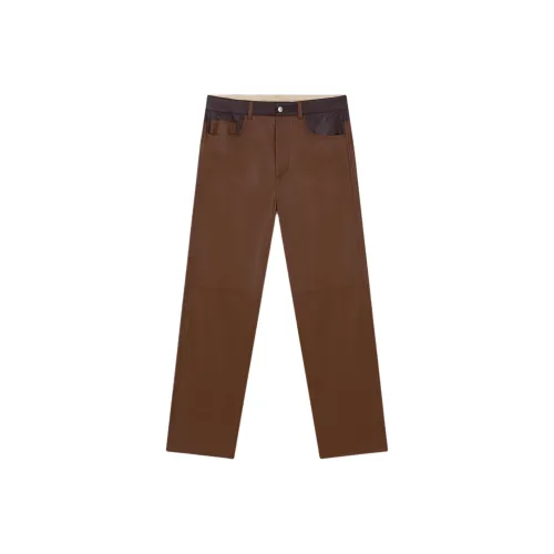 NANUSHKA Кожаные штаны унисекс коричневые