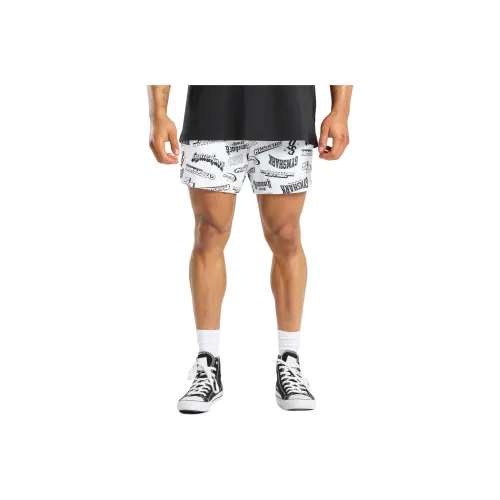 GYMSHARK Logomania Сетка 5' Шорты Повседневные шорты Мужской Белый