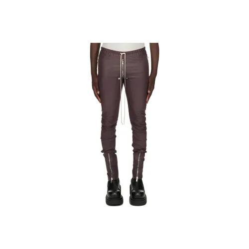 RICK OWENS Темно-фиолетовые мужские кожаные брюки
