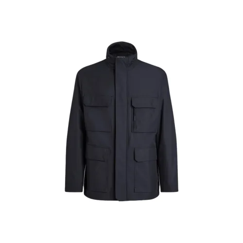 Ermenegildo Zegna Морской Синий Мужской Пуховик