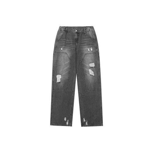 LUJIAMEN Джинсы Унисекс Темно-серый