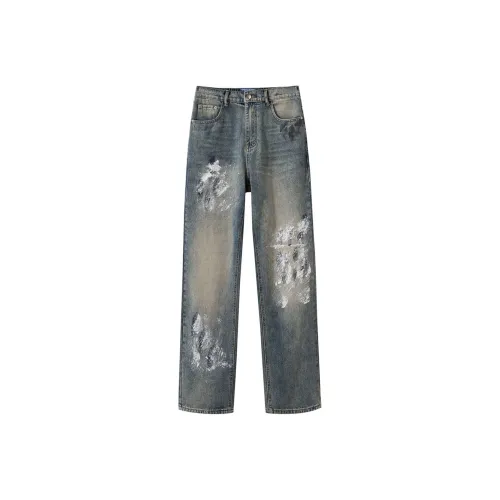 HELEH Джинсы Унисекс Винтаж Синий