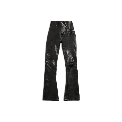 Balenciaga FW23 Кожаные штаны Унисекс Черный