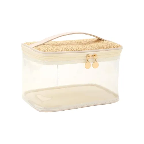 Sweet Pillow House Вдохновленный Chanel Большая емкость ПВХ Соломенная плетеная Переносная Путешественная сумка Косметичка