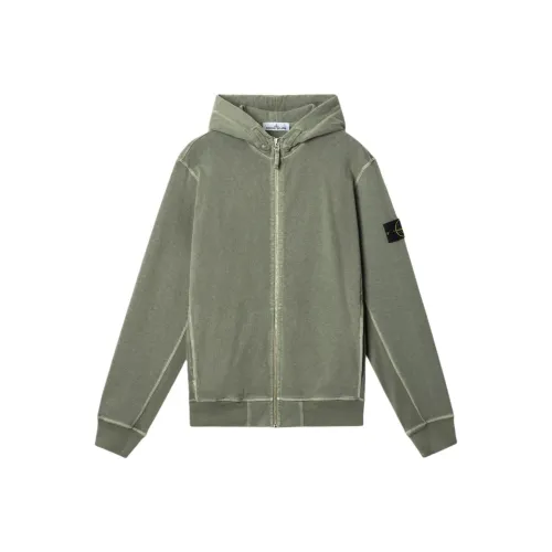 STONE ISLAND Толстовка Мужская Мускус Зеленый