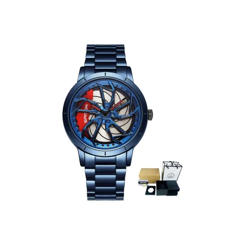 Sanda Wheel Collection Кварцевый механизм Стальной ремешок Часы Мужские Часы с открытым механизмом