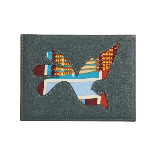 HERMES Козья кожа Клатч Женский Серый