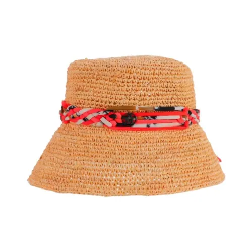 Maison Michel Raffia Bucket Hats Women's Brown