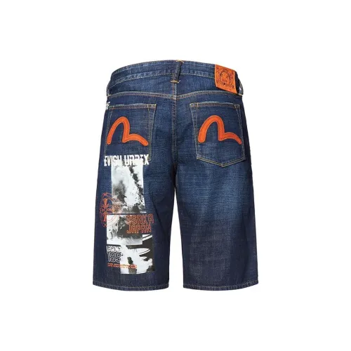 EVISU Джинсовые синие мужские джинсовые шорты