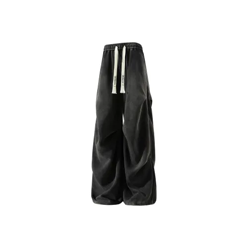 GWAF Повседневные брюки Унисекс Выстиранный черный