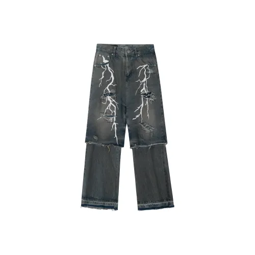 LBPC x LIANGBANPAOCAI LIANMINGKUAN Джинсы Унисекс Синий