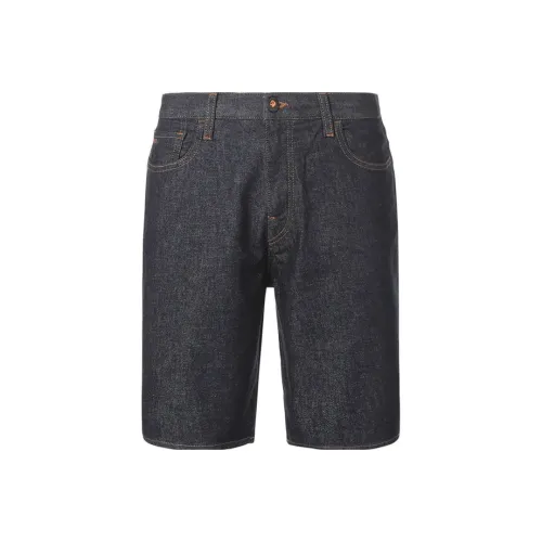 EMPORIO ARMANI Темно-синие джинсовые мужские шорты из денима