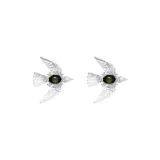 Маленькие серьги-гвоздики Dove с золотым блеском, 1 пара, черный
