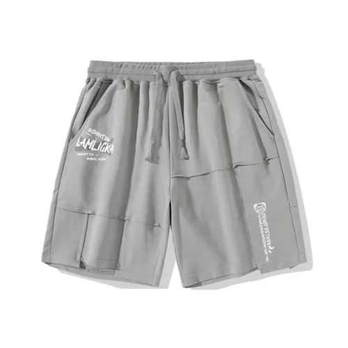 LAMLICKA Loose Fit Shorts Unisex Gray LAMLICKA Свободный крой Шорты Унисекс Серый
