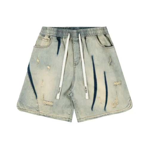 XINYINSU x P D LIANMINGKUAN Джинсовые шорты Унисекс Желтый Грязь