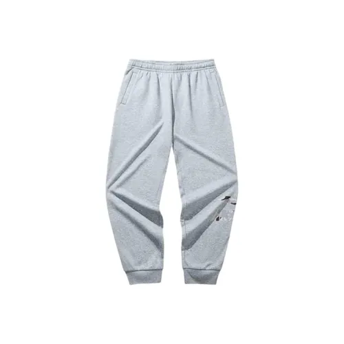 ANTA Life Collection Вязаные тренировочные брюки с эластичным манжетом устойчивыми к истиранию мужские серый вересковый серый