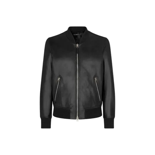 TF SS25 Кожа Куртка Мужская Черная