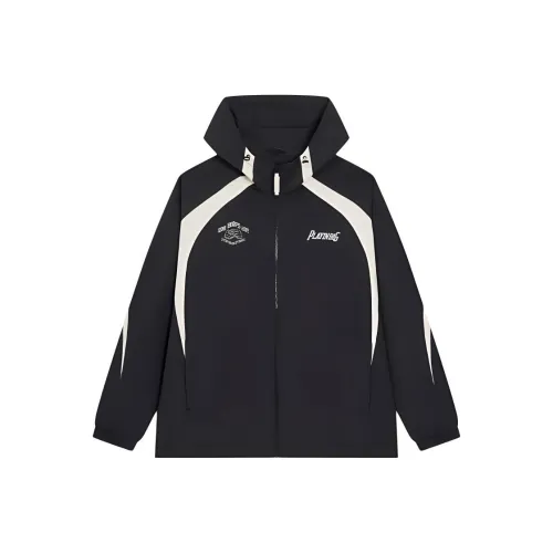 XTEP Basketball Collection Тренчкот Мужской Глубокий Черный Горное Светло-Белое