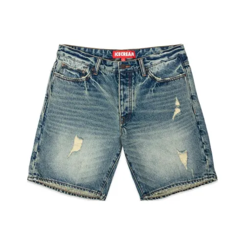 Мороженое SS23 skateboard series Джинсовый синий Унисекс Джинсовые шорты