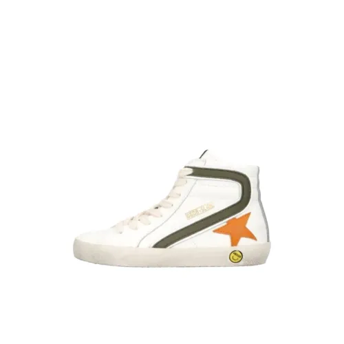 Golden Goose Slide DELUXE совместный бренд Высокие детские скейтбординги Белый детский