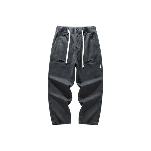 HZWH Карго Брюки Мужские Темно-Серые