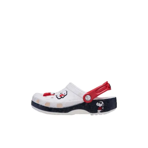 Crocs Classic Clog Slip-Resistant Lightweight Cushioning Low-Top Children's Sandals White Red Crocs Classic Clog Противоскользящий Легкий Амортизация Низкий Верх Детские Сандалии Белый Красный