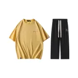 Комплект одежды (Желтый топ + Черные штаны)