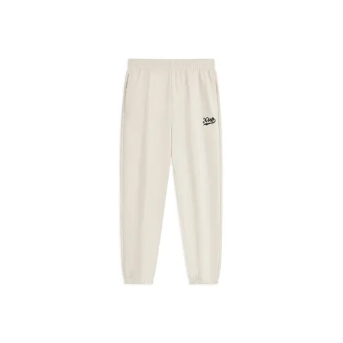 XTEP Трикотажная ткань Брюки Унисекс Лунный свет Белый