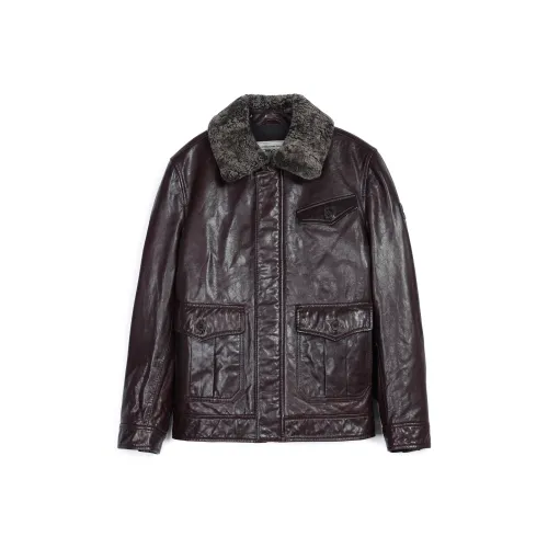 MCS Leather Jacket Men's Dark Coffee