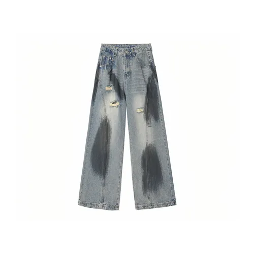 SWAMP AREA Джинсы Унисекс Винтаж Синий