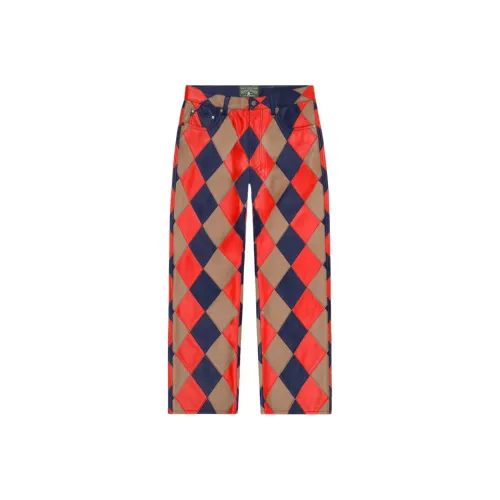 Denim Tears The Great Black Jockeys Series Коричневый Унисекс Кожаные брюки