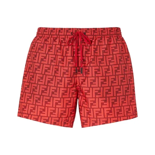 FENDI Red Men's Casual Shorts FENDI Красные Мужские Повседневные Шорты