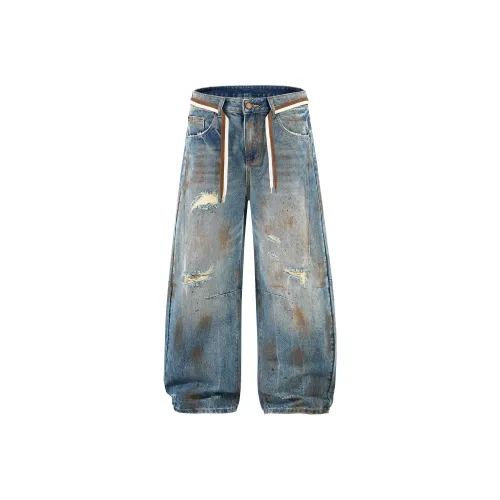 A3G4 Синие Унисекс Джинсы