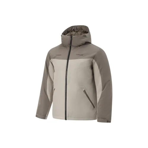 LINING Fitness Series Пуховик Мужской Дерево Серый Коричневый Пыльно-Серый