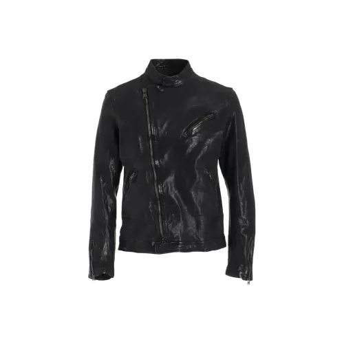 Yohji Yamamoto Pour Homme SS25 Кожа Куртка Мужская Черная