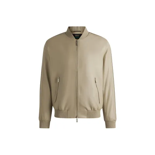 Hugo Boss x Aston Martin Кожаная Куртка Мужская Светлый Бежевый