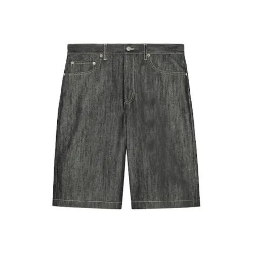 GUCCI Жаккард Детали Джинсовые шорты Джинсовые шорты Мужской Темно-синий