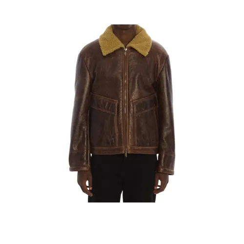 SALVATORE SANTORO Кожа Куртка Мужская Коричневая