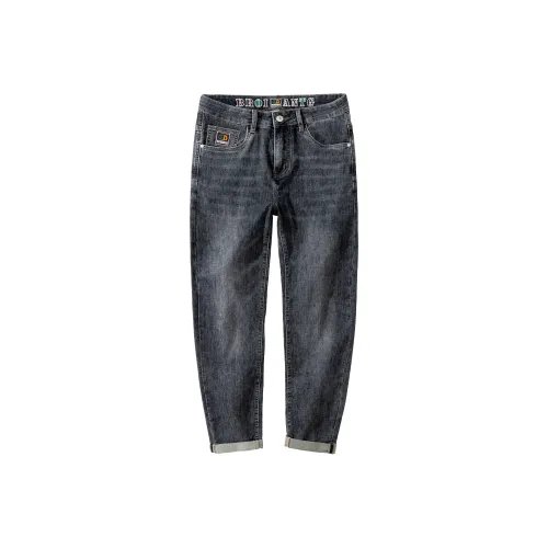 KM Черные Унисекс Джинсы