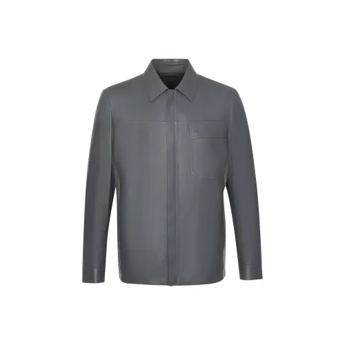 Satchi кожаная куртка мужская CAMEL