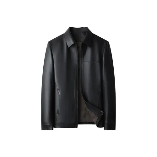 PIERRE CARDIN Кожа Куртка Мужская Черная