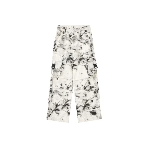 A3G4 Карго Брюки Унисекс Черный Белый