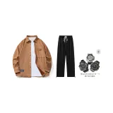 Комплект одежды (Карамельный топ + черные штаны) (Включает часы)