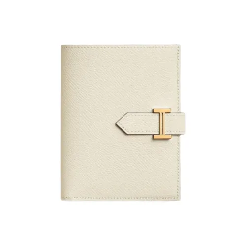HERMES Bearn Эпсомская кожа Кошелек Женская Белая