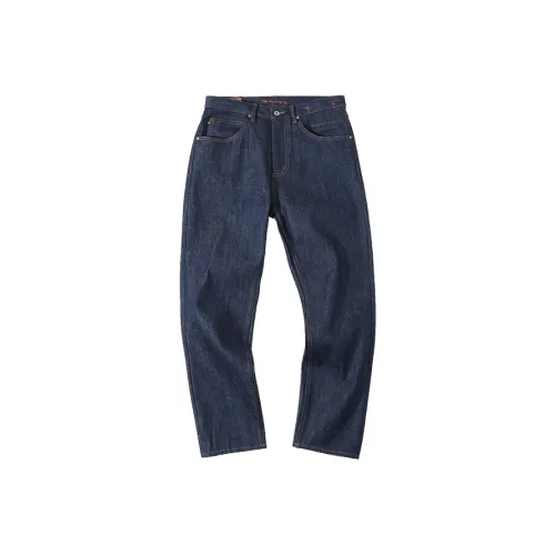 KORAKUBLUE Джинсы Унисекс Сырой Деним Синий