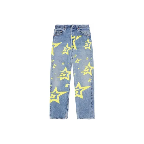 Sp5der Синий Мужской Джинсы