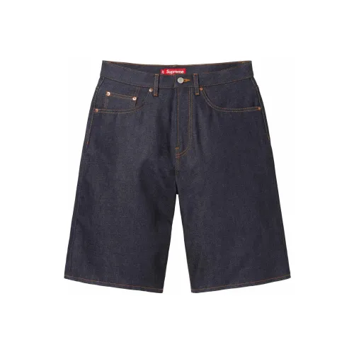 Supreme SS24 WEEK8 RIGID BAGGY SELVEDGE Деним Короткие Джинсовые Шорты Унисекс Индиго