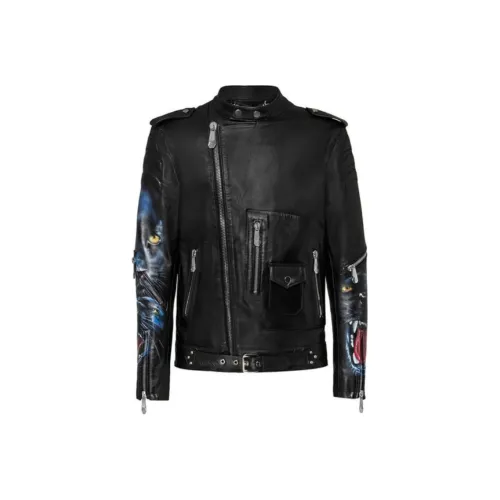 PHILIPP PLEIN Мужские черные куртки